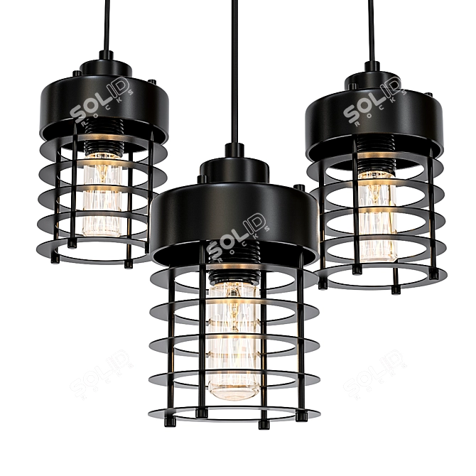 Iron Switch Pendant Lights 3D model image 1