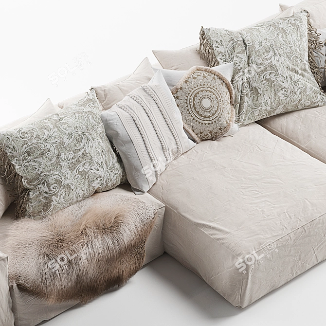 Modern Hendrix Sofa: Luxurious, Stylish & Spacious 3D model image 2