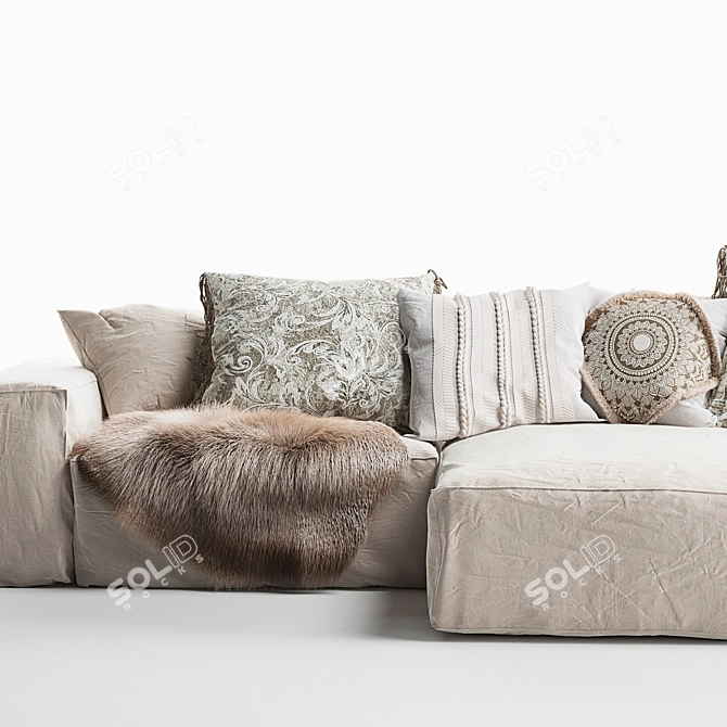 Modern Hendrix Sofa: Luxurious, Stylish & Spacious 3D model image 4