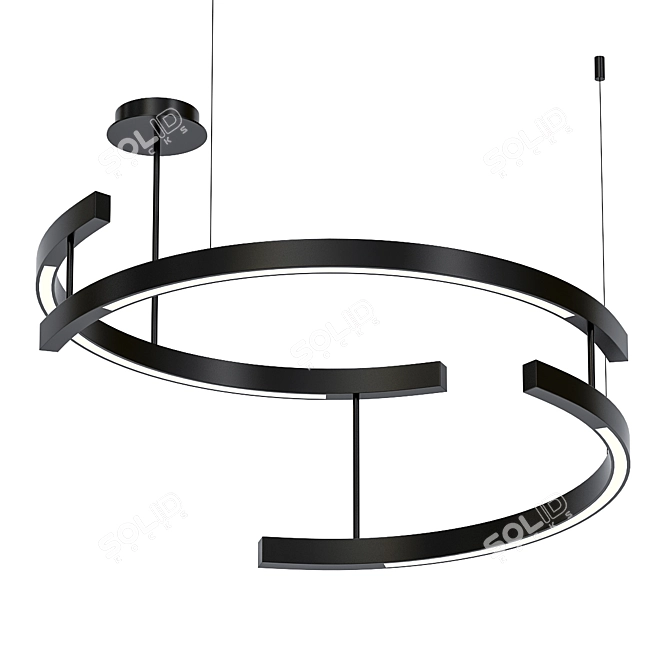 Minimalistic Black Round Pendant Light by MAYTONI 3D model image 1