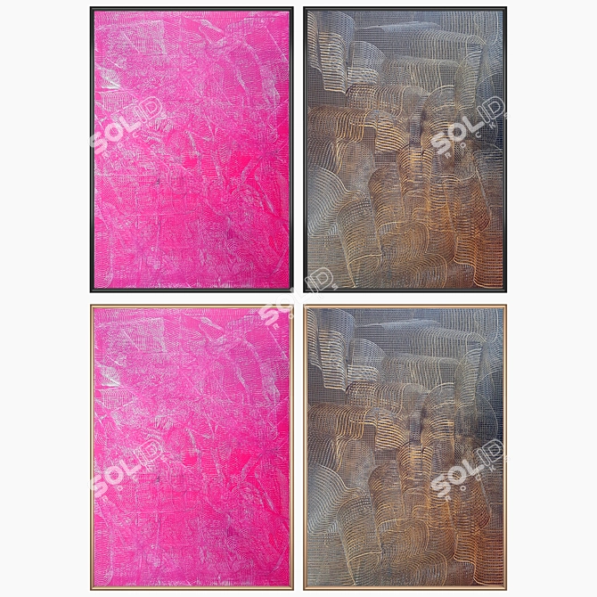 Elegant Wall Art Set 1658 3D model image 2