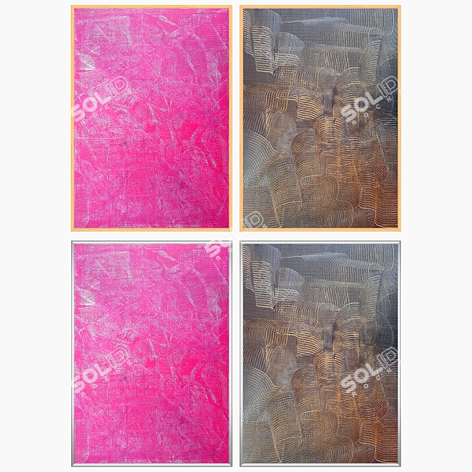 Elegant Wall Art Set 1658 3D model image 3