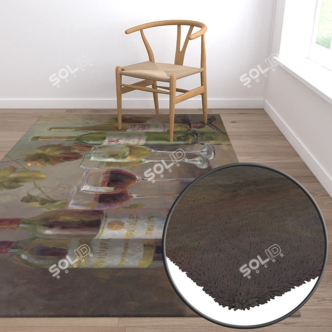 High-Quality Carpet Set - 3 Variants 3D model image 5