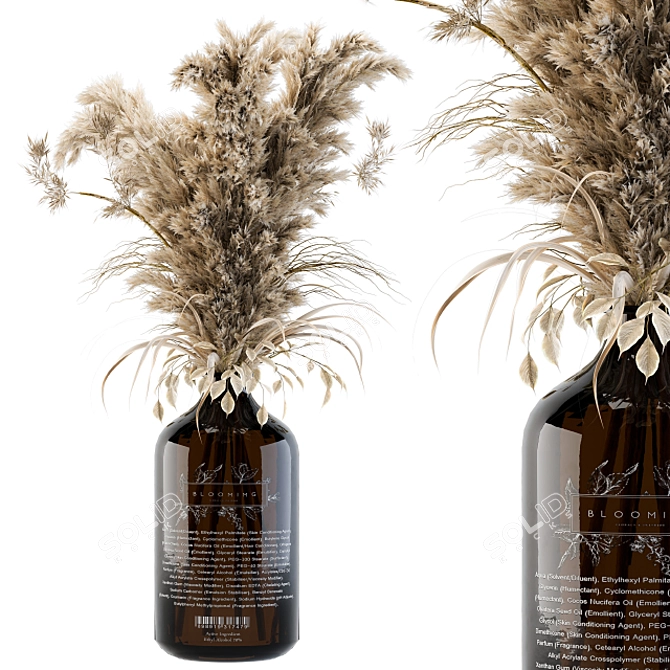 Pampas Haven - Dry Plants in Glass 3D model image 1