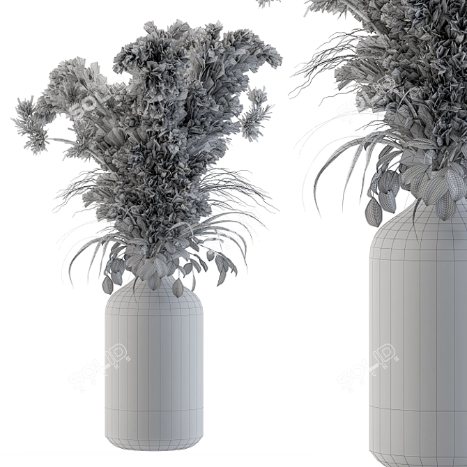 Pampas Haven - Dry Plants in Glass 3D model image 4