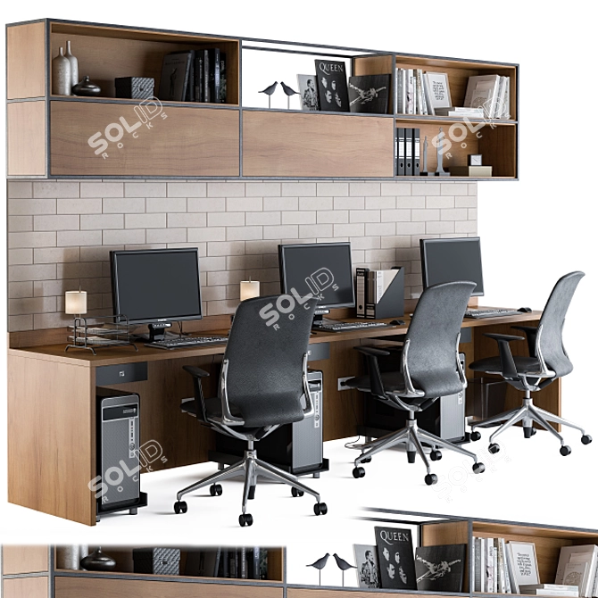 Modern Office Furniture Set 05 3D model image 1