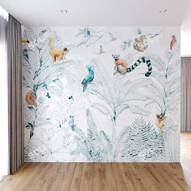 Jungle Oasis Wall Sticker 3D model image 3