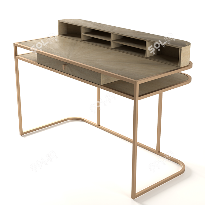 Highland Oak Desk 3D model image 7