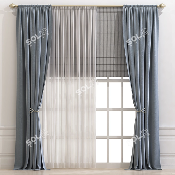 Revamp your space with Curtain 691! 3D model image 1