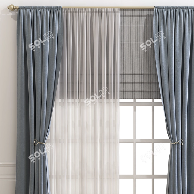 Revamp your space with Curtain 691! 3D model image 2