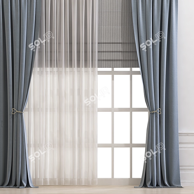 Revamp your space with Curtain 691! 3D model image 3