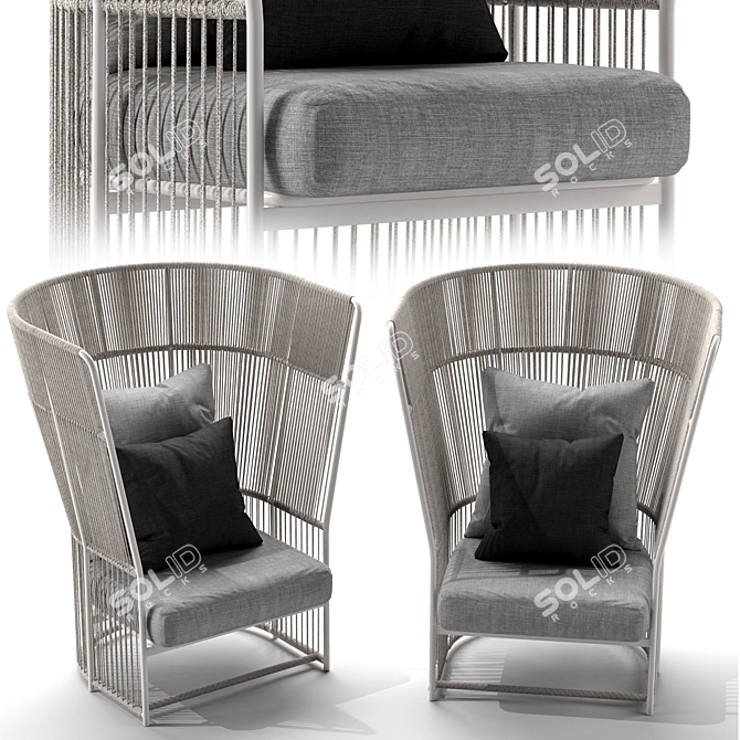 Elevated Elegance: Tibidabo High Armchair 3D model image 1