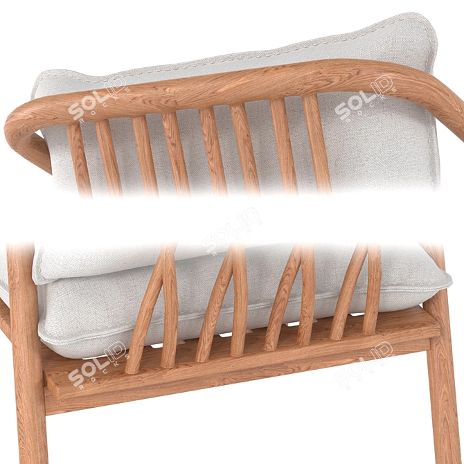 Scandi Curves Lounge Chair - Cozy and Stylish 3D model image 2