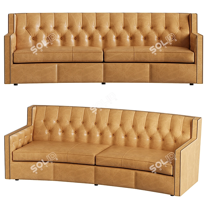 Title: Bernhardt Candace Leather Sofa 3D model image 2