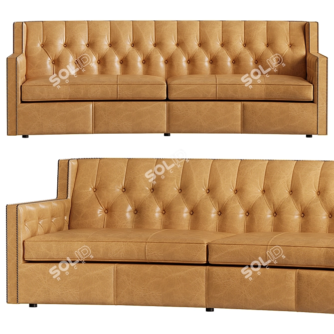 Title: Bernhardt Candace Leather Sofa 3D model image 3