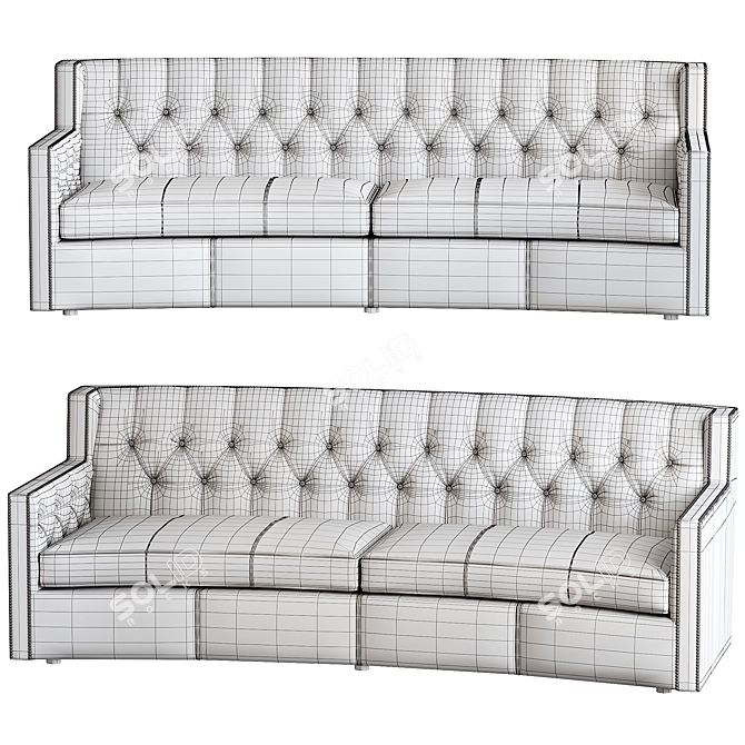 Title: Bernhardt Candace Leather Sofa 3D model image 5