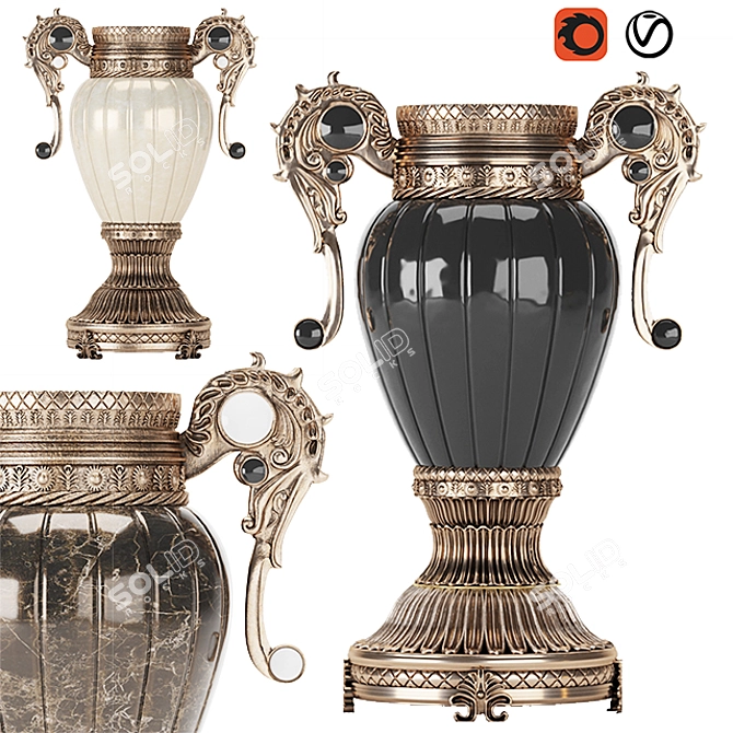 Antique Decor Vase - Intricate Details 3D model image 1