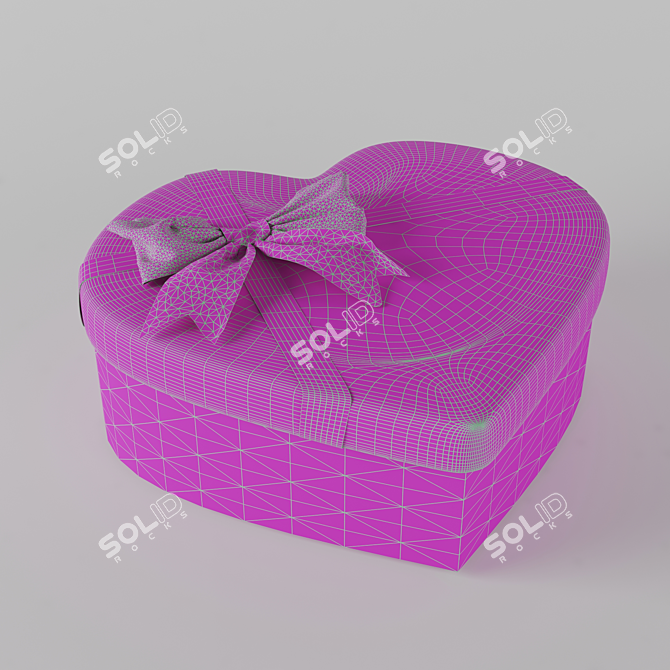 Love in a Box: Heart-shaped Gift Box 3D model image 2