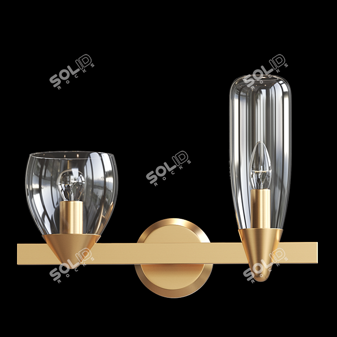 Sleek Glass Wall Lamp | Lampatron KLEFI 3D model image 2