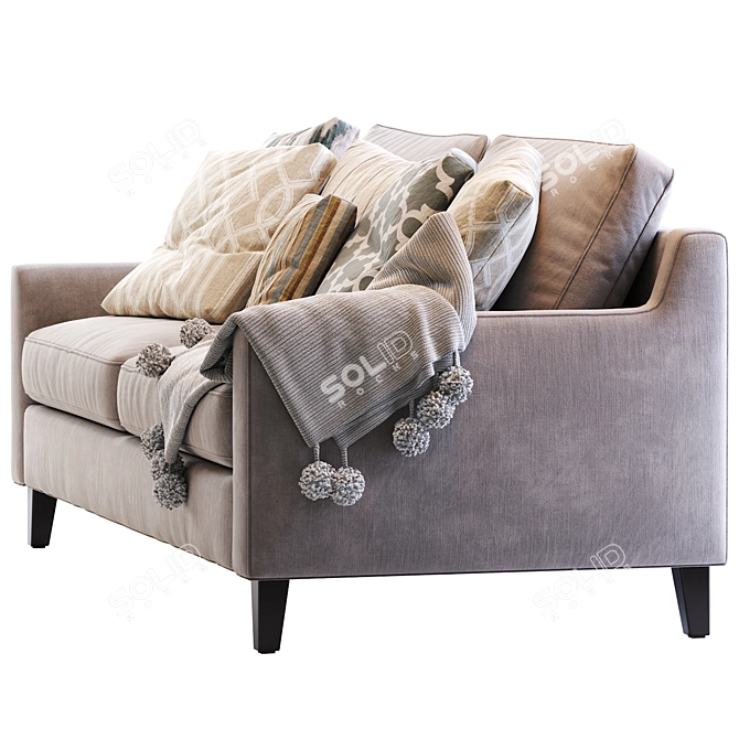 Elegant Beverly Sofa - 80" Wide, Upholstered 3D model image 4