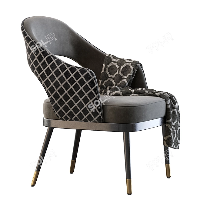 Sleek Stainless Armchair 3D model image 2