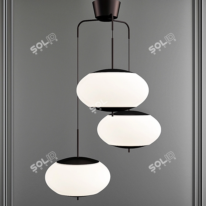 Elegant Bolete Chandelier: Illuminate in Style 3D model image 1