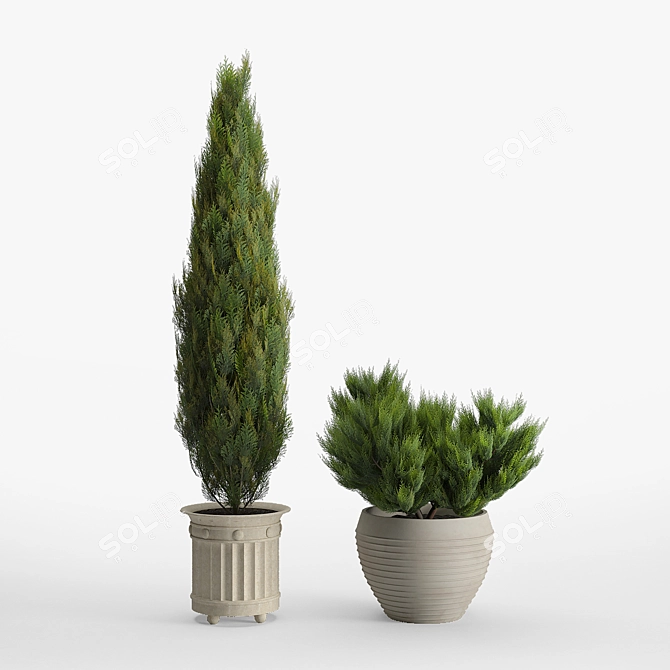 Rustic Prescott Planter Set 3D model image 3