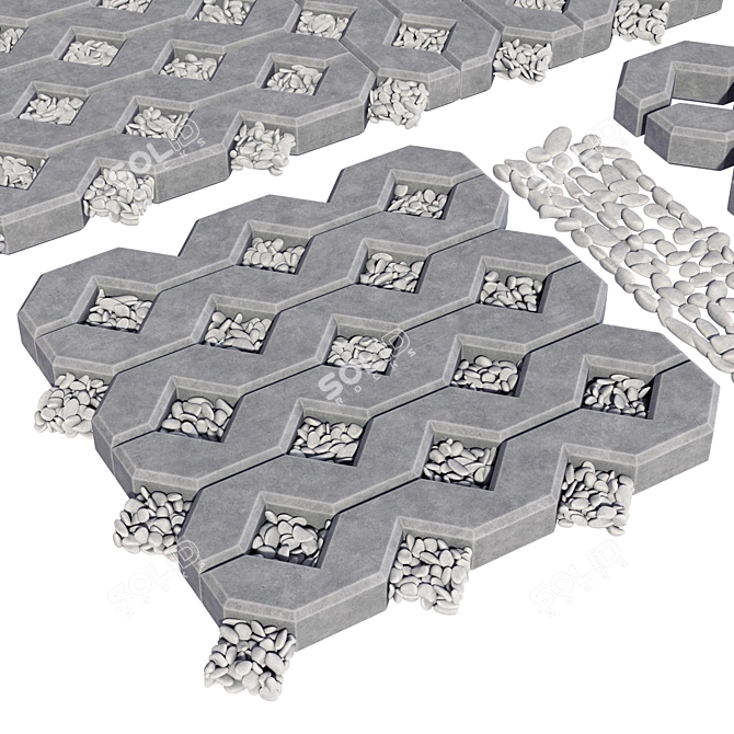 EcoSquare Stone: Thick, Textured, Smoothing Geometry 3D model image 3