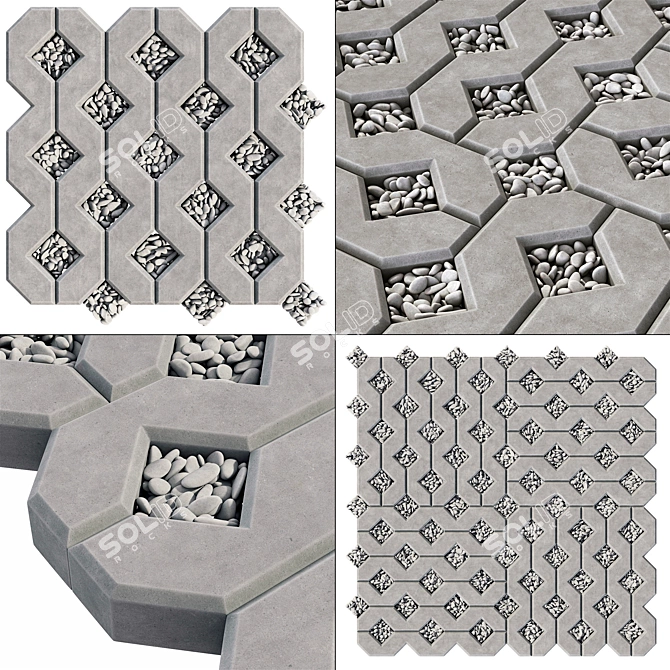 EcoSquare Stone: Thick, Textured, Smoothing Geometry 3D model image 6