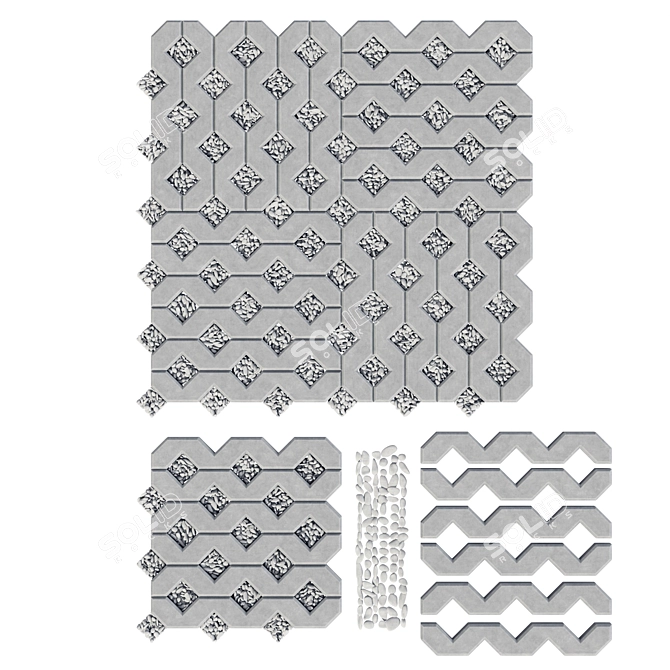 EcoSquare Stone: Thick, Textured, Smoothing Geometry 3D model image 7