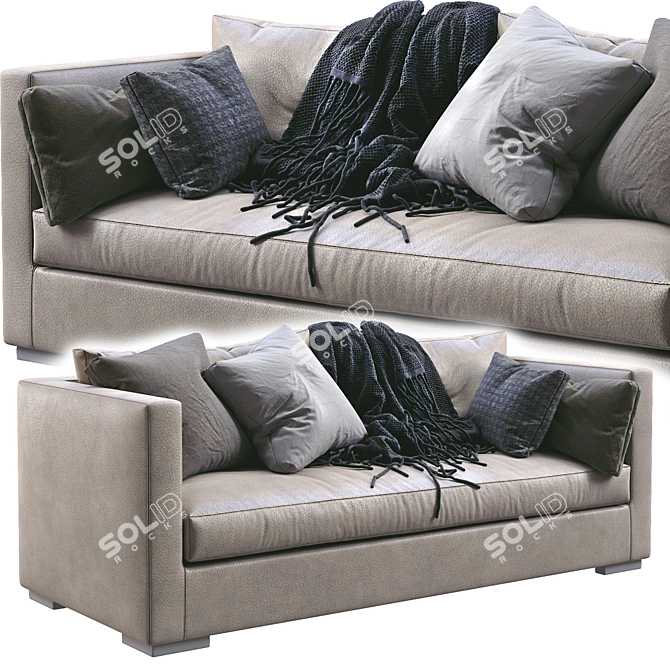 Luxury Meridiani Leather Sofa: Belmon 3D model image 4