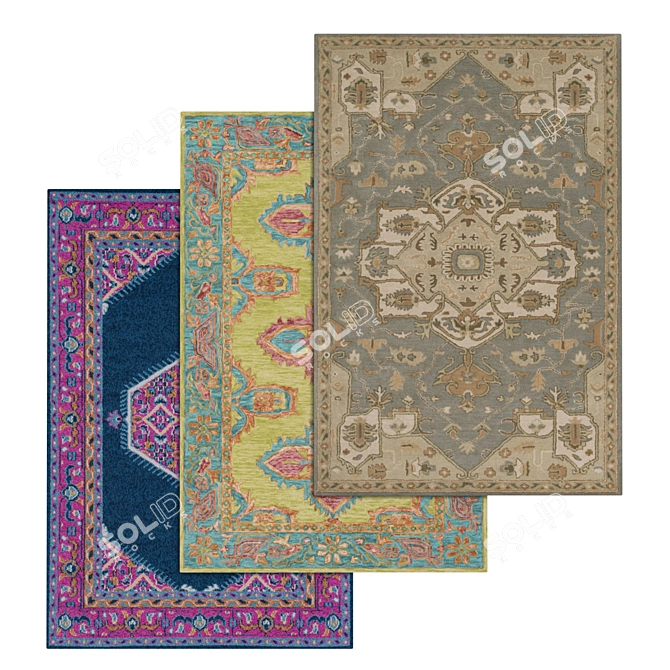 High-Quality Carpet Set 3D model image 1