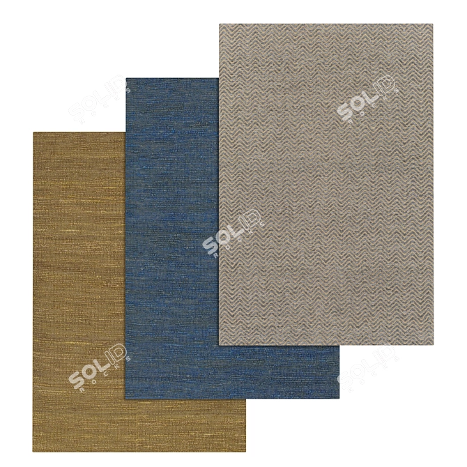 Versatile Carpet Set with High-Quality Textures 3D model image 1