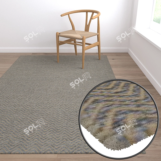 Versatile Carpet Set with High-Quality Textures 3D model image 5