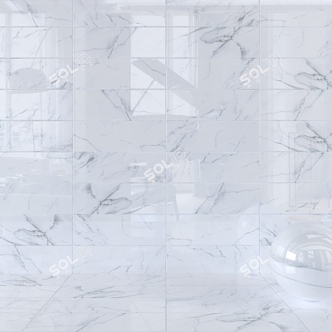 Borghini Bianco Marble Wall Tiles 3D model image 1