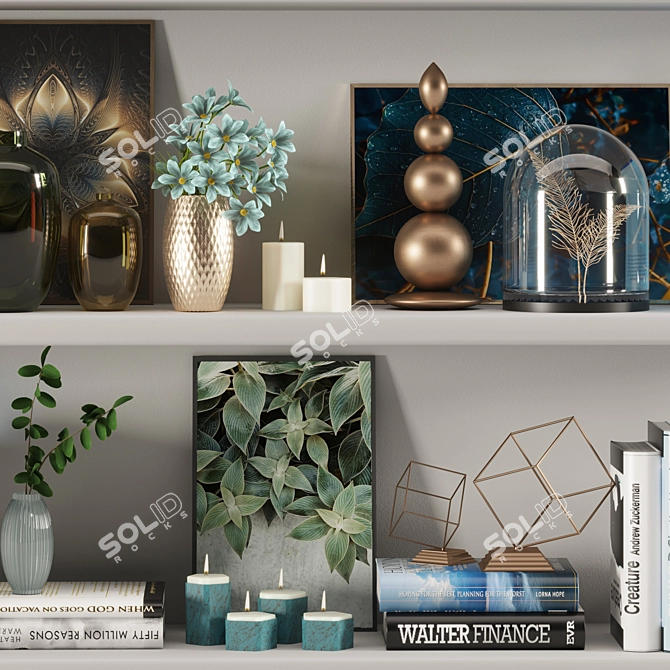 Vintage Decor Set 2015 3D model image 6