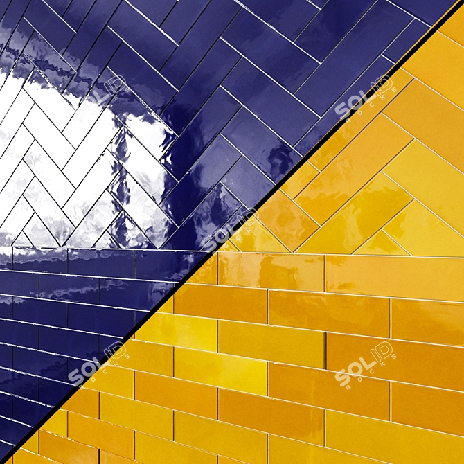 Colorful Talavera Subway Tiles 3D model image 2