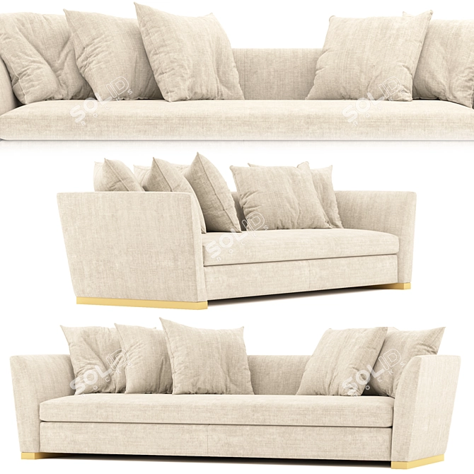 Elegant Valery Sofa: Perfect Blend of Style and Comfort 3D model image 1