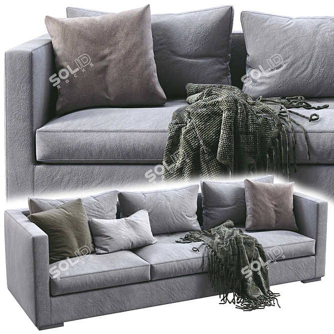 Elegant Meridiani Belmon Sofa 3D model image 3