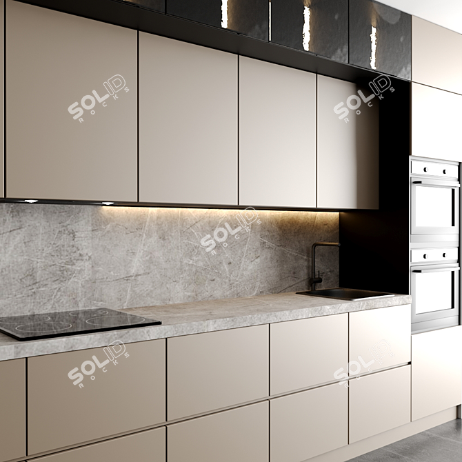 Modern Kitchen Design Set 3D model image 3