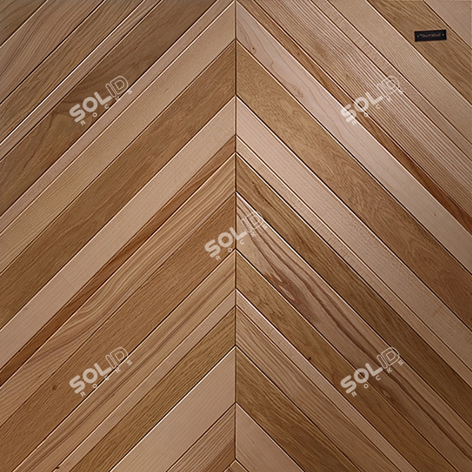 French Fir Zebra Wood Wall Panel 3D model image 1