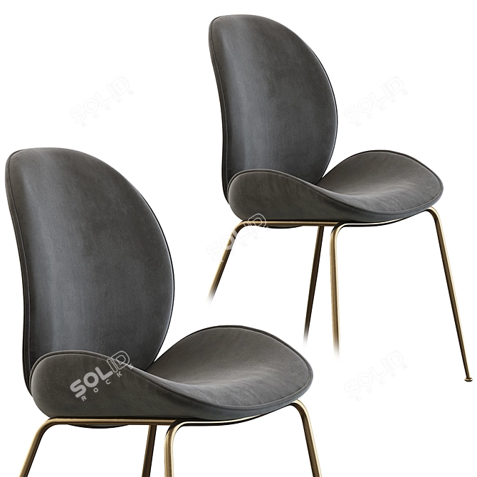 Elegant Astor Dining Chair 3D model image 2