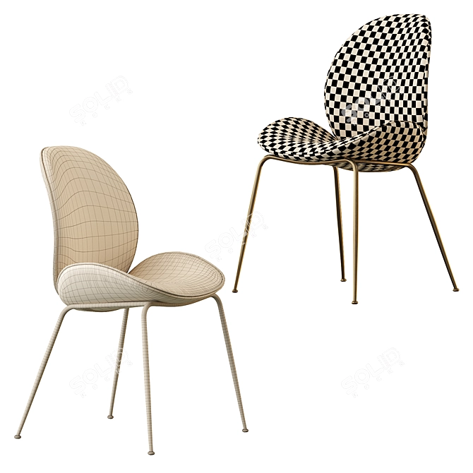 Elegant Astor Dining Chair 3D model image 4