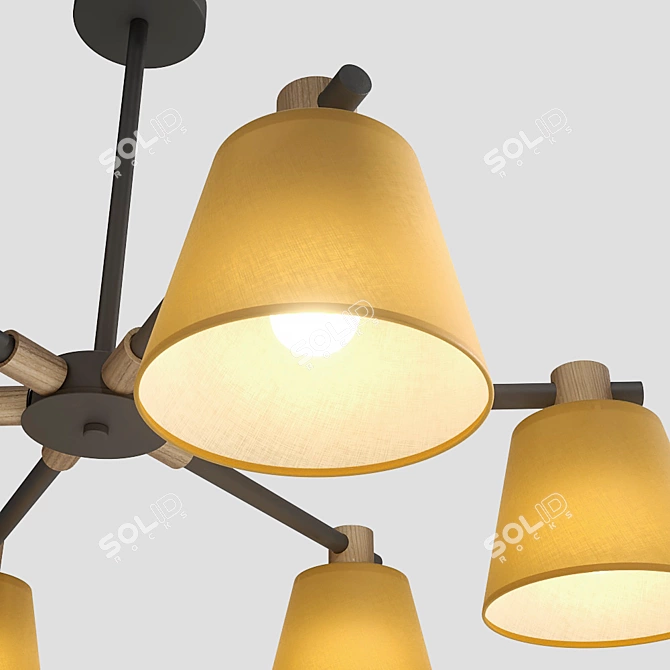 Elegant Natura A 6-Lamp Chandelier 3D model image 3