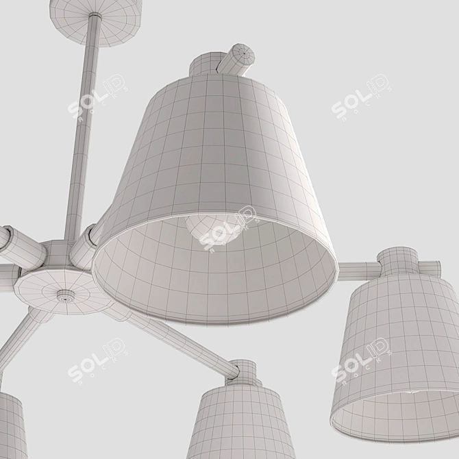 Elegant Natura A 6-Lamp Chandelier 3D model image 5