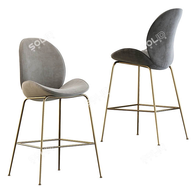 Elegant Astor Barstool: Sleek Design 3D model image 2