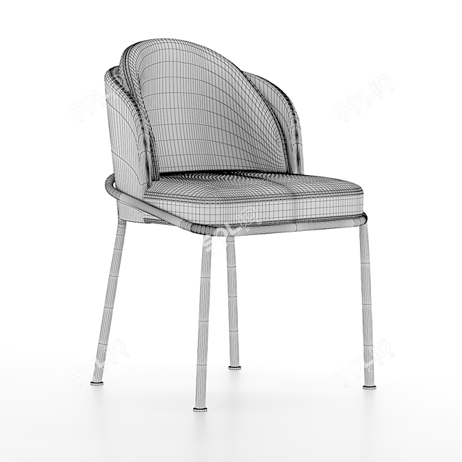 Sleek Sea Foam Dining Chair 3D model image 6