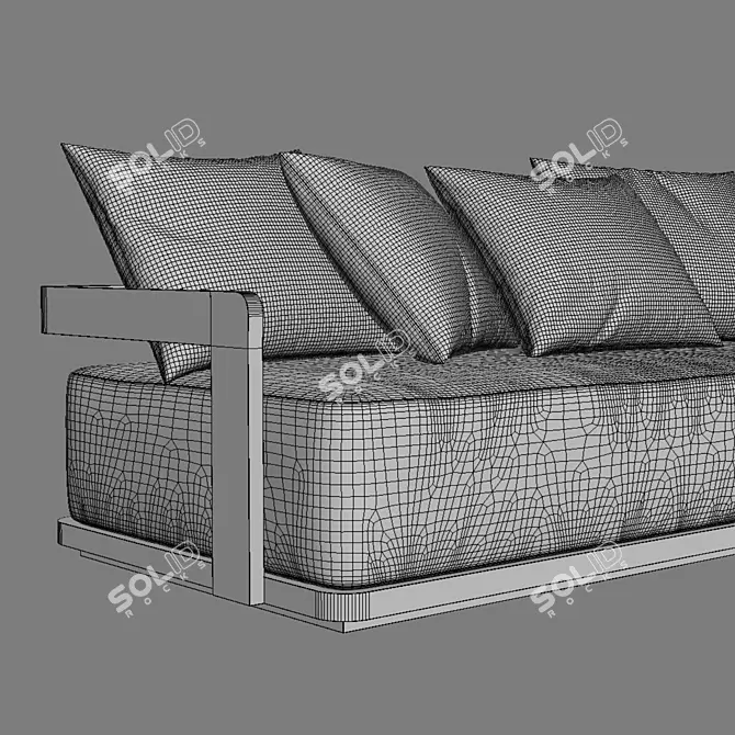 Teak Sofa: Prado 72" by Restoration Hardware 3D model image 3