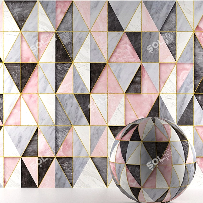 Geometric Wallpepper: Rhombus Delight 3D model image 1