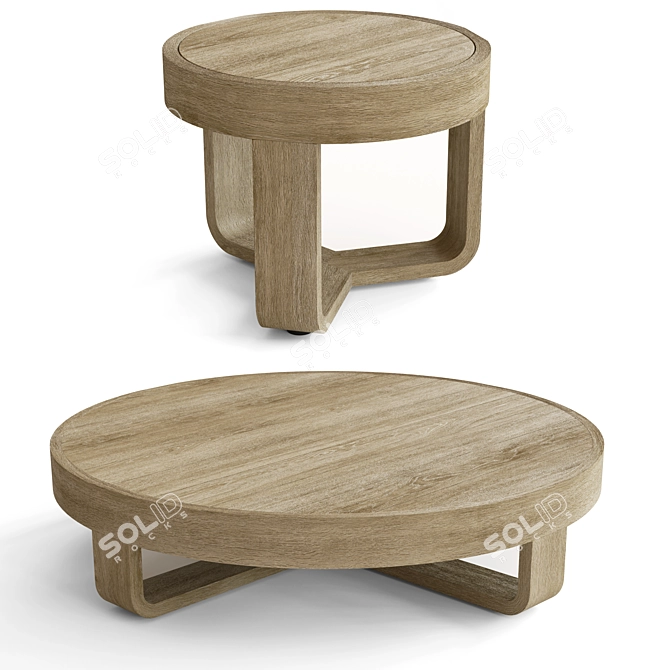 Prado Teak Coffee Table - Elegant Design, Premium Quality 3D model image 1